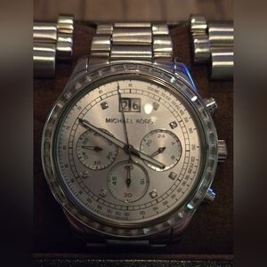 Michael Kors MK6186 Brinkley Silver Dial Stainless Chronograph Women's Watch